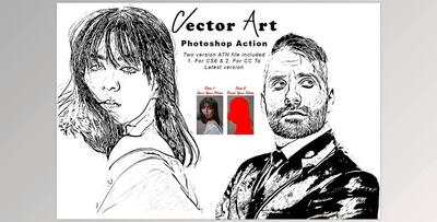Vector Art Photoshop Action CreativeMarket - 7805151
