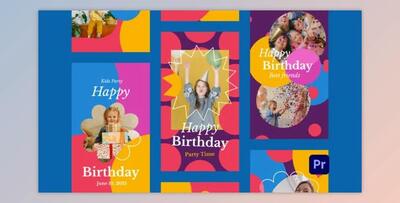 Kids Birthday Party Instagram Stories for Premiere Pro (Videohive 33238158)
