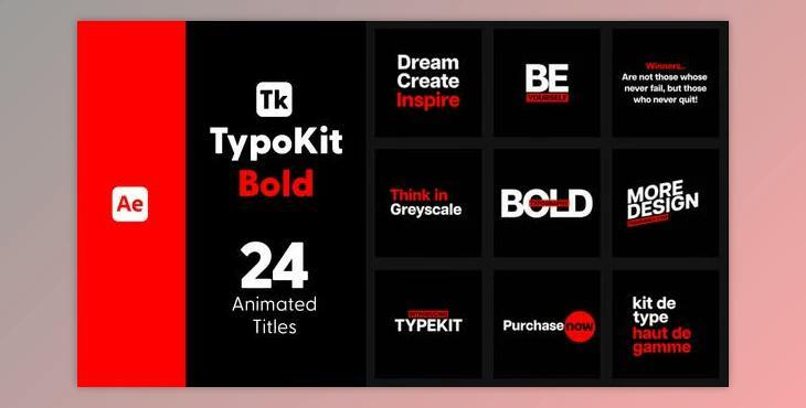 Typo Kit Bold Titles for After Effects (Videohive 44479887) - AE Project