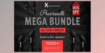 CreativeMarket-700+ Procreate MEGA BUNDLE 3305112 ( Fix Link On March 26 )