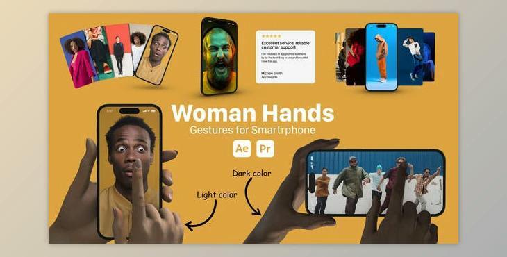 Woman Hand Gestures for Smartphones (Videohive 51625998) - AE Project