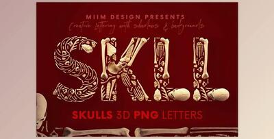 Skulls & Bones – 3D Lettering Creativemarket - 5770250