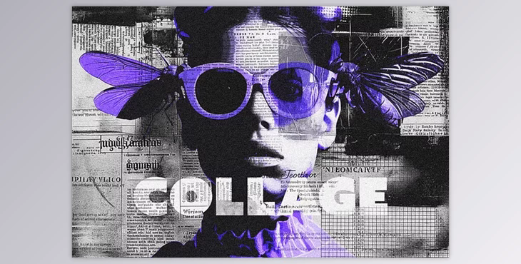 Newspaper Pieces Photo Effect - 282059748