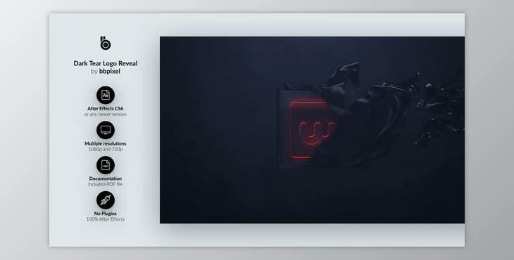 Dark Tear Logo Reveal (Videohive 24730078) - AE Project