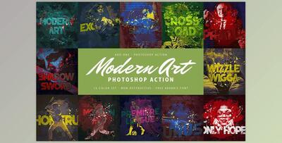 Modern Art Photoshop Action CreativeMarket-5877654 (TTF, OTF, ATN, ABR)