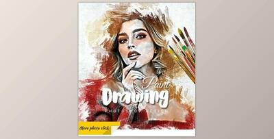 Drawing Paint Photoshop Action GraphicRiver-31259536 (ABR, PAT, ATN)