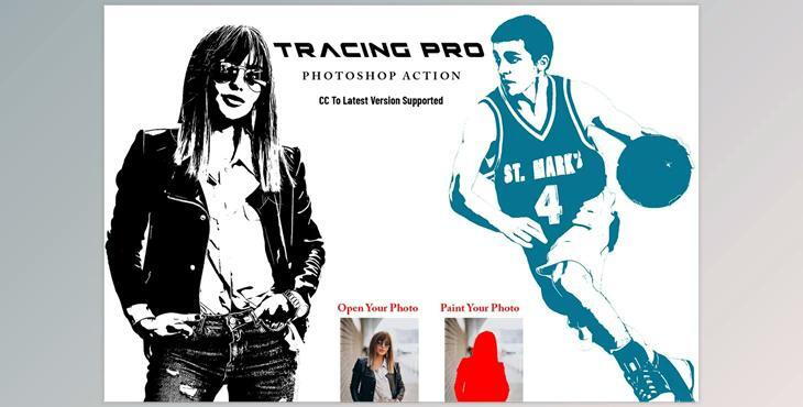 Tracing Pro Photoshop Action CreativeMarket - 7077477
