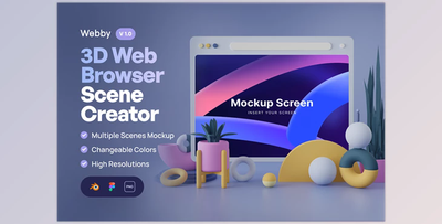 Webby – 3D Phone Scene Mockups CreativeMarket - 7479227