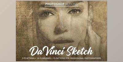 Da Vinci Sketch Action for Photoshop CreativeMarket-4847888