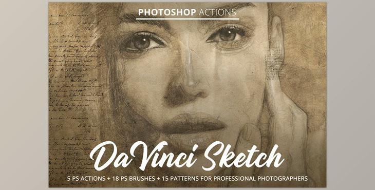 Da Vinci Sketch Action for Photoshop CreativeMarket-4847888