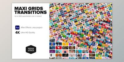 Maxi Grid Transitions Video Wall 4K (Videohive 34296898) - AE Project