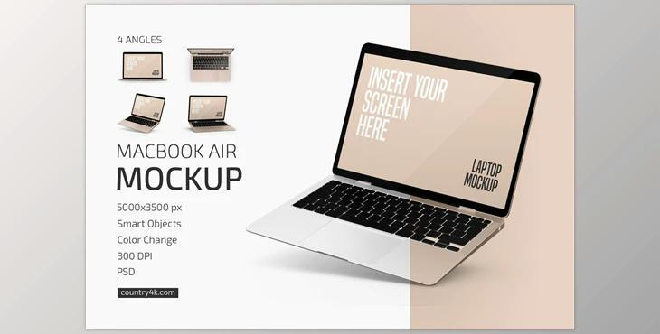 Macbook Air Mockup Set CreativeMarket-6041691 (PSD)