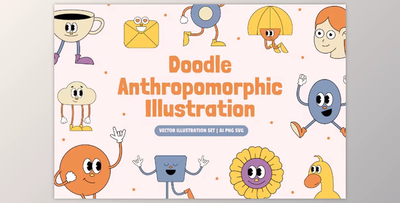 Doodle Anthropomorphic Illustration Set LHKFK4N