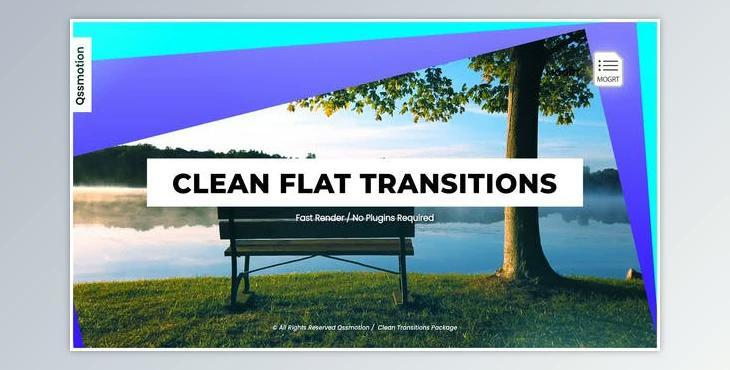 Clean Flat Transitions - MOGRT (Videohive 33308522)