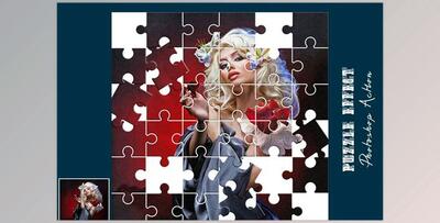 Puzzle Effect Photoshop Action CreativeMarket - 7357583