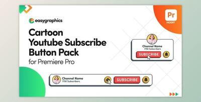 Cartoon Youtube Subscribe Button Pack for Premiere Pro (Videohive 32580124)