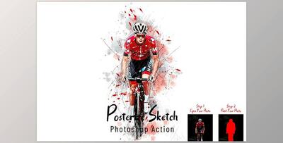 Posterize Sketch Photoshop Action CreativeMarket - 7288745