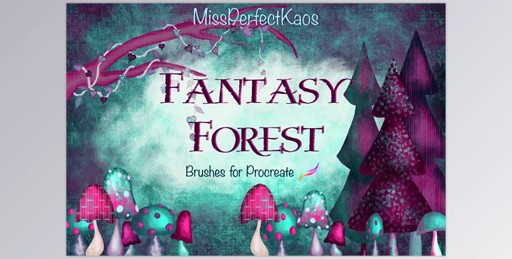 Fantasy Forest-98 Procreate Brushes CreativeMarket - 7209601