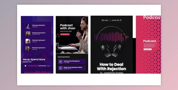 Audio Podcast Visualizer Stories (Videohive 32229690)