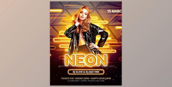 Neon Flyer – GraphicRiver 30385878 (PSD)