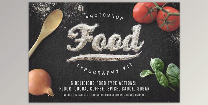 Food Typography PSD Actions (PSD, ABR, ATN)
