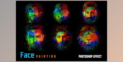 Face Painting Photoshop Effect Creative Market - 10273342