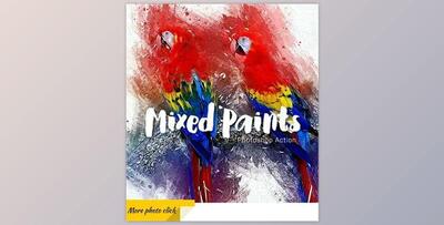 Mixed Paints Photoshop Action GraphicRiver-30124859 (ABR, PAT, ATN)