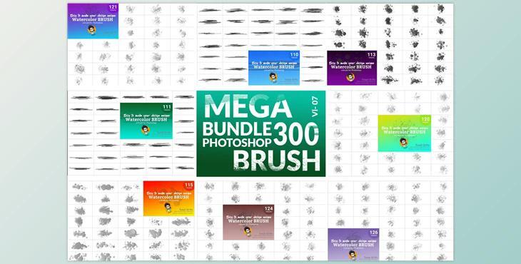 Watercolor Brush Bundle CreativeMarket-5750598 (ABR)