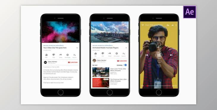 YouTube Mobile Players, Pages & Comments (Videohive 25832604) - AE Project
