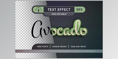 Avocado Editable Text Effect - 92434262
