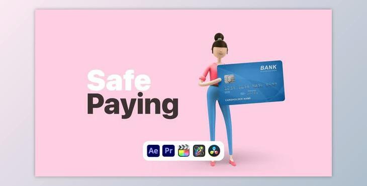 Explainer Girl Safe Paying (Videohive 50622942) - AE Project
