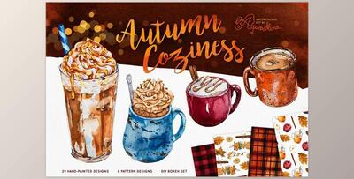 Autumn Coziness – Watercolour Set CreativeMarket-2039152