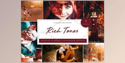 7 x Lightroom Presets, Rich Tones CreativeMarket-5962684 (DNG, XMP, LRTEMPLATE, JPG)
