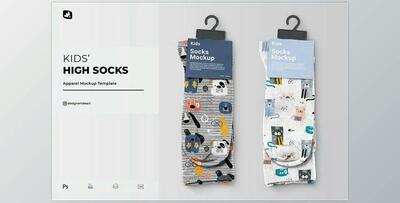 Kids High Socks Mockup - 6790297