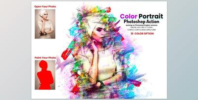 Color Portrait Photoshop Action CreativeMarket-5919419 (ABR, ATN)