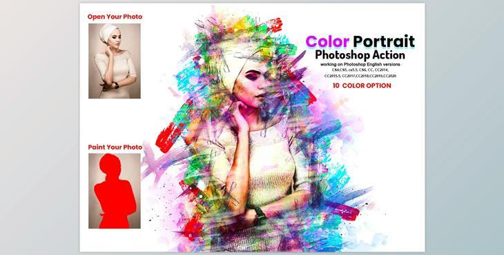 Color Portrait Photoshop Action CreativeMarket-5919419 (ABR, ATN)