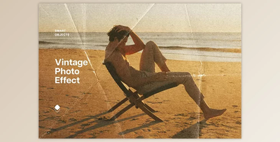 Vintage Folded Paper Photo Effect - 272872702