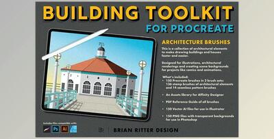 Building Toolkit For Procreate CreativeMarket-5012404 - Includes AI, PNG, BRUSH, PDF