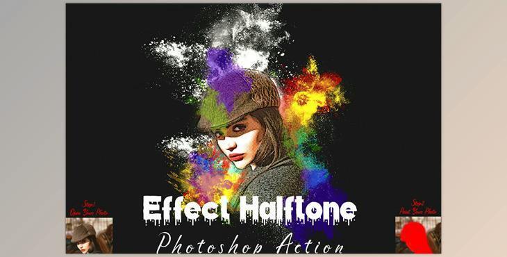Effect Halftone Photoshop Action CreativeMarket - 7175898