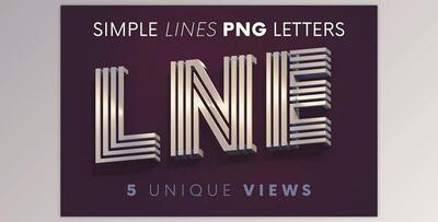 Simple Lines - 3D Lettering Creativemarket - 6097005