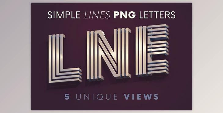 Simple Lines - 3D Lettering Creativemarket - 6097005