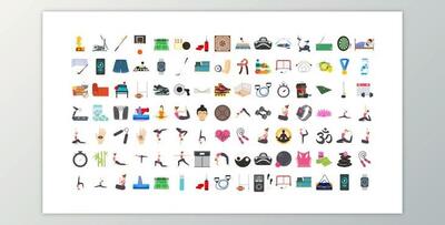 100 Exercise & Fitness Icons (Videohive 32265740) - AE Project