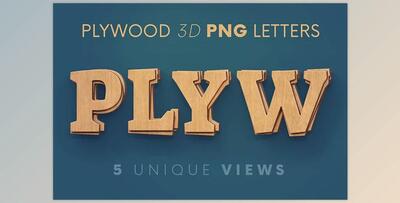 Plywood – 3D Lettering CreativeMarket 7055632