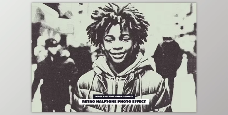 Retro Halftone Photo Effect 283659836