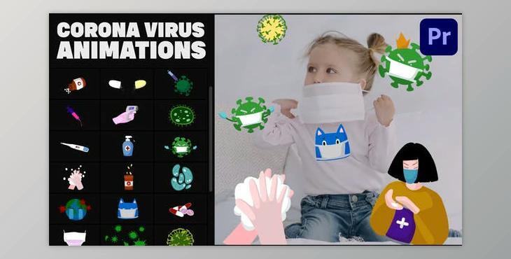 Corona Virus Hand-Drawn Animations for Premiere Pro MOGRT (Videohive 34684032)