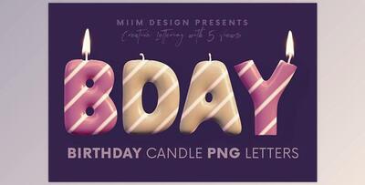 Birthday Candle – 3D Lettering CreativeMarket - 7109431