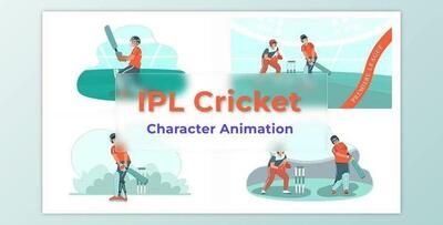IPL Cricket Character Animation Scene Pack (Videohive 37071413) - AE Project