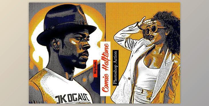 Stylish Comic Halftone PS Action Creativemarket - 17695014