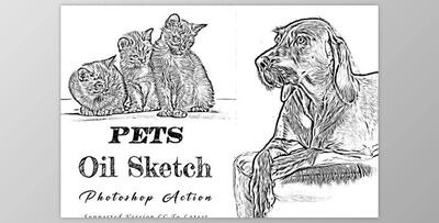 Pets Oil Sketch Photoshop Action