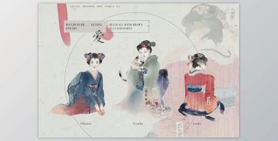Kouyou – Watercolor Japanese Geisha Set